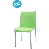 Omnipazar MT-CF875 Vortice Plastik Bahçe Balkon Sandalye 4'lü Set - Yeşil