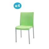 Omnipazar Mt-Cf875 Vortice Plastik Bahçe Balkon Sandalye 4'Lü Set