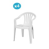 Omnipazar Mt-Gf101 Carrera Plastik Bahçe Balkon Koltuk Sandalye 4'Lü Set