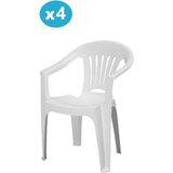 Omnipazar MT-GF141 Zaffiro Plastik Bahçe Balkon Sandalye 4'lü Set - Beyaz