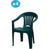 Omnipazar MT-GF141 Zaffiro Plastik Bahçe Balkon Sandalye 4'lü Set - Yeşil