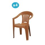 Omnipazar Mt-Gf141 Zaffiro Plastik Bahçe Balkon Sandalye 4'Lü Set