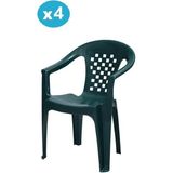 Omnipazar MT-GF147 Argento Plastik Bahçe Balkon Koltuk Sandalye 4'lü Set - Yeşil