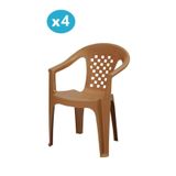 Omnipazar Mt-Gf147 Argento Plastik Bahçe Balkon Koltuk Sandalye 4'Lü Set