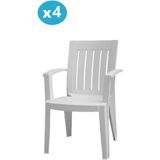 Omnipazar MT-GF175 Cometa Plastik Bahçe Balkon Sandalye 4'lü Set - Beyaz