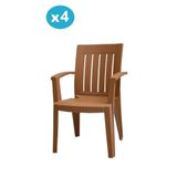Omnipazar Mt-Gf175 Cometa Plastik Bahçe Balkon Sandalye 4'Lü Set