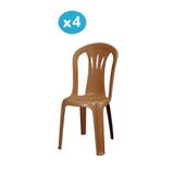 Omnipazar Mt-Gf181 Maggio Plastik Bahçe Balkon Sandalye 4'Lü Set
