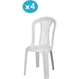 Omnipazar MT-GF187 Agosto Plastik Bahçe Balkon Sandalye 4'lü Set - Beyaz