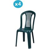 Omnipazar MT-GF187 Agosto Plastik Bahçe Balkon Sandalye 4'lü Set - Yeşil