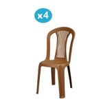 Omnipazar Mt-Gf187 Agosto Plastik Bahçe Balkon Sandalye 4'Lü Set