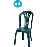 Omnipazar MT-GF193 Foglia Plastik Bahçe Balkon Sandalye 4'lü Set - Yeşil