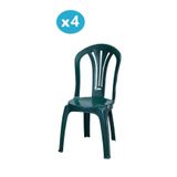 Omnipazar Mt-Gf193 Foglia Plastik Bahçe Balkon Sandalye 4'Lü Set
