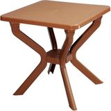 Omnipazar MT-GF235 Prima Isola Plastik Kare Bahçe Balkon Masa 70 x 70 cm - Kahverengi