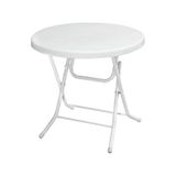 Omnipazar Mt-gfm205 Rose Plastik Yuvarlak Katlanır Bahçe Balkon Masa Ø75 Cm Beyaz Beyaz