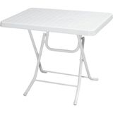 Omnipazar Mt-Gfm210 Picnic Plastik Dikdörtgen Katlanır Bahçe Balkon Masa 60X85 Cm Beyaz