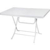 Omnipazar Mt-Gfm240 Prima Roccia Plastik Kare Bahçe Balkon Masa 70X110 Cm Beyaz