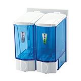 Omnipazar Omnisoft Plx 3564-1 Mini Sıvı Sabun Dispenseri Çiftli 250 Ml Şeffaf Mavi Çok Renkli