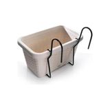 Omnipazar SO-HB01A Askılı Hasır Desen Balkon Saksı 6.5 Litre No 1 - Beyaz