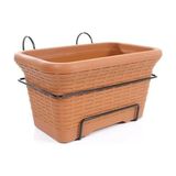 Omnipazar SO-HB01A Askılı Hasır Desen Balkon Saksı 6.5 Litre No 1 - Kiremit