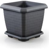 Omnipazar SO-HK03 Hisar Kare Tabaklı Saksı 25.5 Litre No 3 - Antrasit