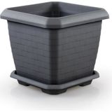 Omnipazar SO-HK04 Hisar Kare Tabaklı Saksı 44 Lt No 4 - Antrasit