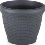 Omnipazar So-Hs01 Plastik Hasır Desenli Dekoratif Saksı 3.3 Litre No 1