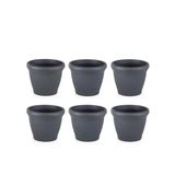 Omnipazar So-Hs01 Plastik Hasır Desenli Saksı 3.3 Lt Antrasit 6 Adet