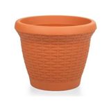 Omnipazar SO-HS03 Plastik Hasır Desenli Dekoratif Saksı 10 Litre No 3 - Kiremit