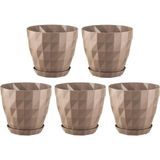 Omnipazar So-Krt4 Dekoratif Kristal Saksı Takımı 3.25 Lt Mocha 5 Adet
