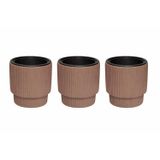 Omnipazar So-Vgs2 3 Adet Vega Plastik Modern Saksı Takımı Iç Kovalı 20 Lt No:2 Mocha