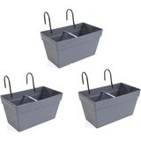 Omnipazar So-Yb01a Askılı Yalı Balkon Saksı 6.5 Lt Antrasit 3 Adet