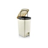 Omnipazar Srl-3030 Slim Pedallı Plastik Çöp Kovası İç Kovalı 40 Litre Bej