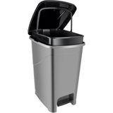 Omnipazar SRL-3030 Slim Pedallı Plastik Çöp Kovası Iç Kovalı 40 Lt - Antrasit