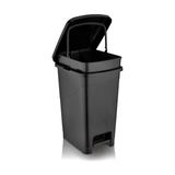 Omnipazar Srl-3030 Slim Pedallı Plastik Çöp Kovası İç Kovalı 40 Lt Siyah Siyah