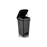 Omnipazar Srl-3030 Slim Pedallı Plastik Çöp Kovası İç Kovalı 40 Lt Siyah