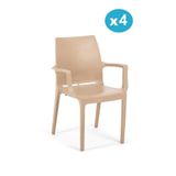 Omnipazar Sy-2502 Plastik Eve Bahçe Koltuk Sandalye 4'Lü Set