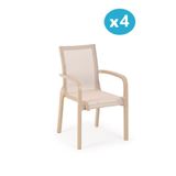 Omnipazar Sy-2528 Plastik Fileli Bahçe Koltuk Sandalye 4'Lü Set