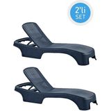 Omnipazar Sy-2536 Antrasit Brezza Royal Lüks Rattan Şezlong 2'Li Set