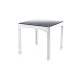 Omnipazar SY-2576 Beyaz Rattan Kare Kapalı Camlı Temperli Masa 82439
