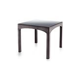 Omnipazar SY-2576 Kahverengi Rattan Kapalı Temperli Camlı Masa Kare 71008