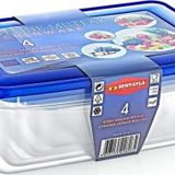 Omnipazar Sy-2826 Plastik Şeffaf Renkli Köşeli Saklama Kabı 4 Lü Set
