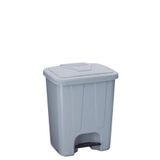 Omnipazar Sy-4250 25 Lt Köşeli Pedallı Plastik Çöp Kovası İç Kovalı Gri