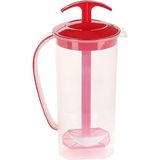 Omnipazar SY-4564 Plastik Uzun Karıştırıcılı Ayran Sürahi 1,75 Lt Kırmızı - Şeffaf - 1,75 ml