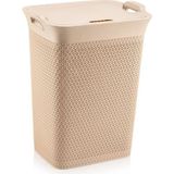 Omnipazar Sy-4630 Plastik Safir Kirli Çamaşır Sepeti 55 Lt Bej