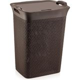Omnipazar Sy-4630 Plastik Safir Kirli Çamaşır Sepeti 55 Lt Kahverengi
