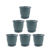 Omnipazar Sy-5704 Plastik Ürgüp Tabaklı Saksı Takımı 5 Lt Yeşil 6 Adet