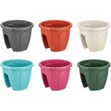 Omnipazar SY-5712 Opal Yuvarlak Balkon Küpeşte Saksı 7.5 Litre 6 Renk - Çok Renkli