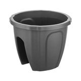 Omnipazar SY-5712 Opal Yuvarlak Balkon Küpeşte Saksı 7.5 Litre - Antrasit