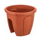 Omnipazar SY-5712 Opal Yuvarlak Balkon Küpeşte Saksı 7.5 Litre - Kiremit