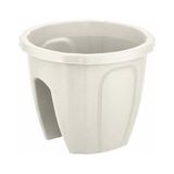 Omnipazar SY-5712 Opal Yuvarlak Balkon Küpeşte Saksı 7.5 Litre - Kirli Beyaz